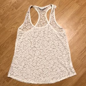 Trina Turk Sheer Cheetah Leopard Racer Back Tank